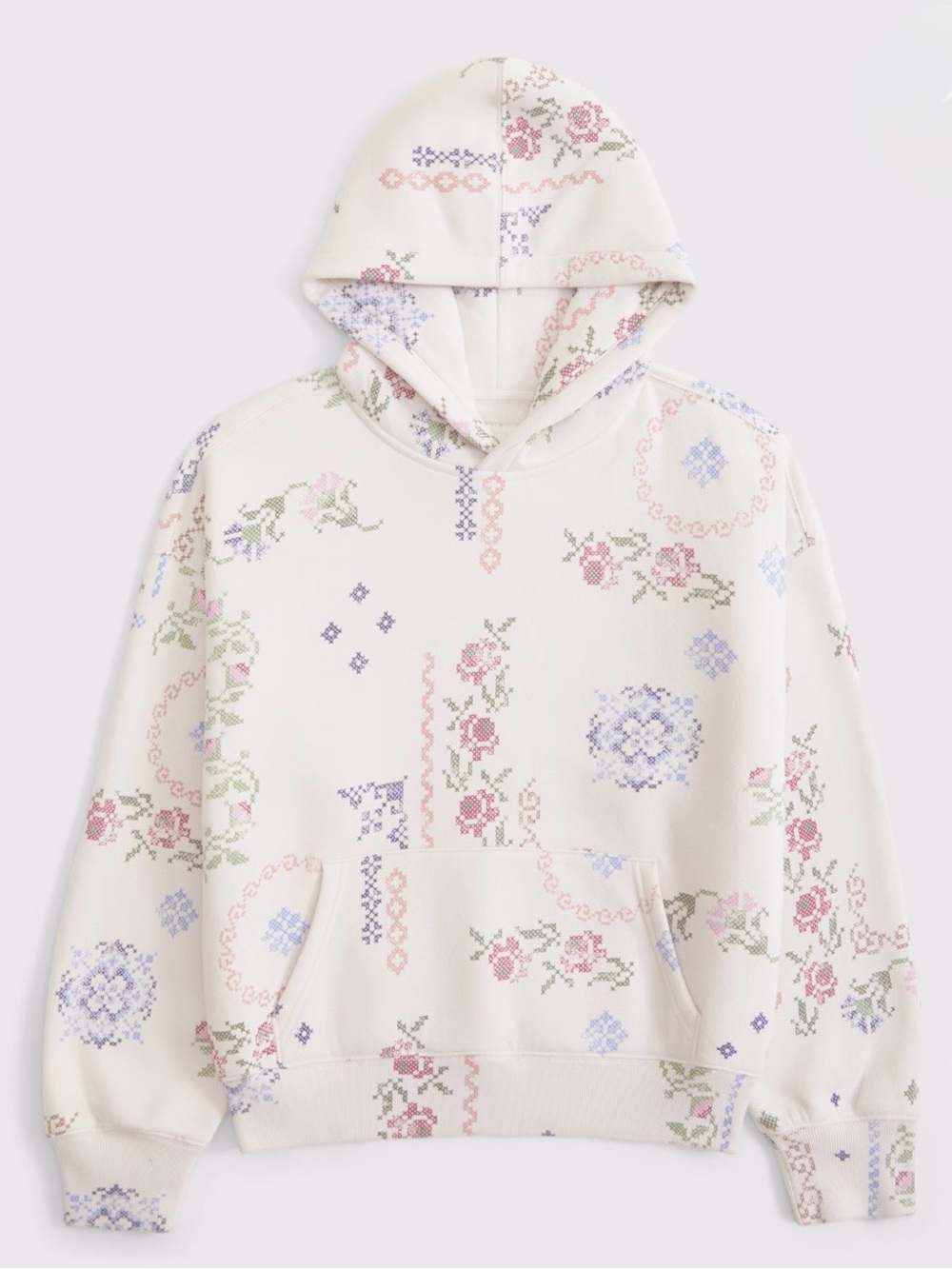 New! Abercrombie & Fitch Soft Collection Hoodie in Majolica Print sz M